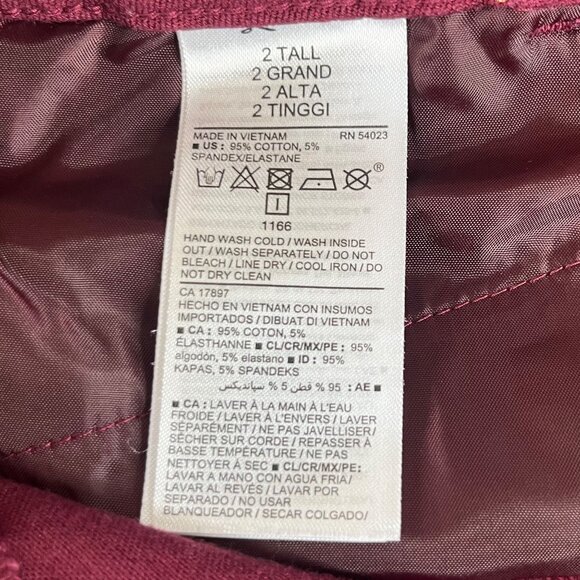 Old Navy Pixie Ankle Cropped Pants Womens Size 2 Tall Burgundy Copper Dots - Picture 9 of 9